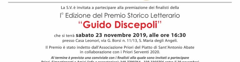 I° Edizione del Premio Storico Letterario “Guido Discepoli”